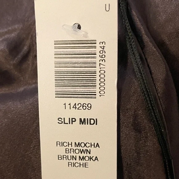 Babaton Rich Mocha Brown Satin Midi Skirt - Picture 6 of 6